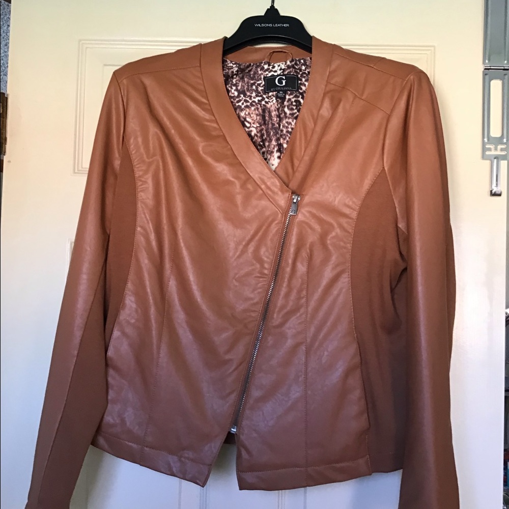 Moto faux leather jacket